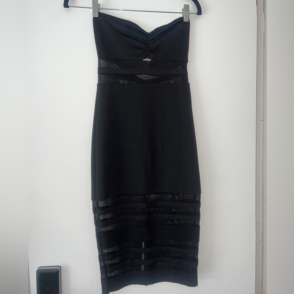 Revolve- All The Ways- Strapless MIDI Dress in black